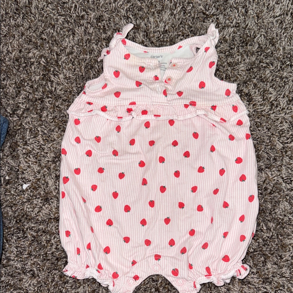 Carter's Pink and Red Dot Baby Romper